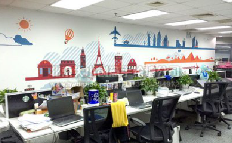 眉山教你设计办公室墙绘的方法。