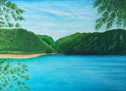 眉山在墙绘中，如何绘画绿水青山？